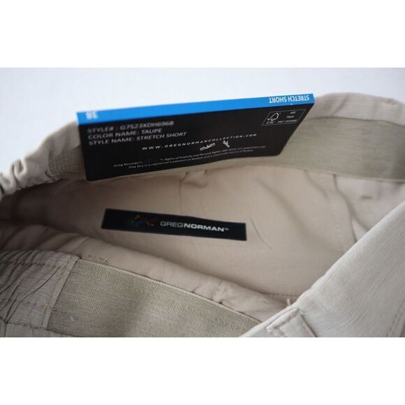Greg Norman G7S23XDH696B Men's Sz 38 Taupe Performance Stretch Golf Shorts - Picture 5 of 7